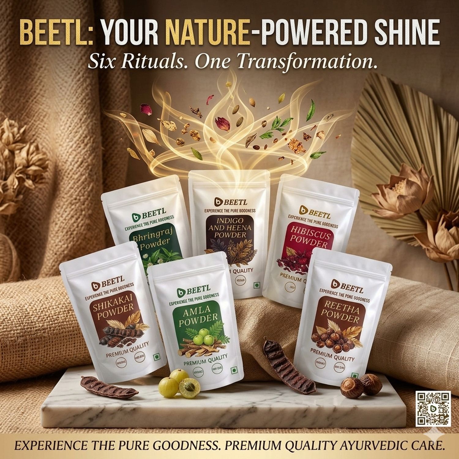 Image of BEETL Herbal Hair Care Powder| Amla Bhringraj Shikakai Reetha Hibiscus Indigo Heena