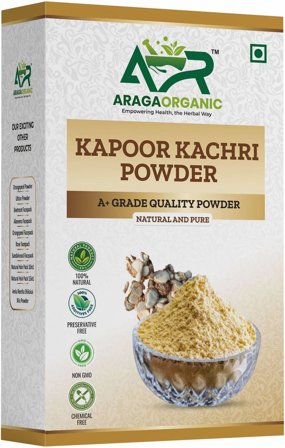 Araga Organic Kapoor Kachri Powder Ideal For Promotes Hair Growth & Volume | Strengthens Roots