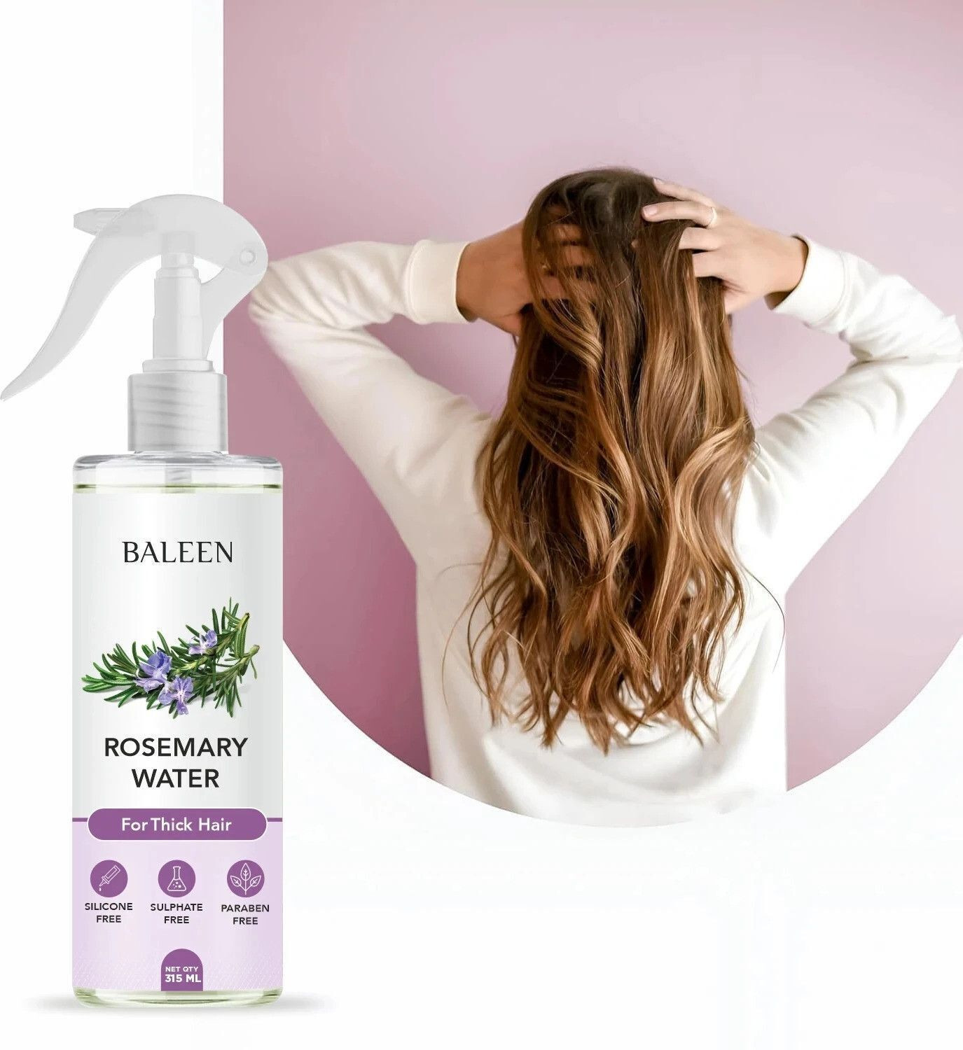 Image of BALEEN Rosemary Water Spray For Hair Repairs, Hair Growth & Hair Fall Control-315ML X 2