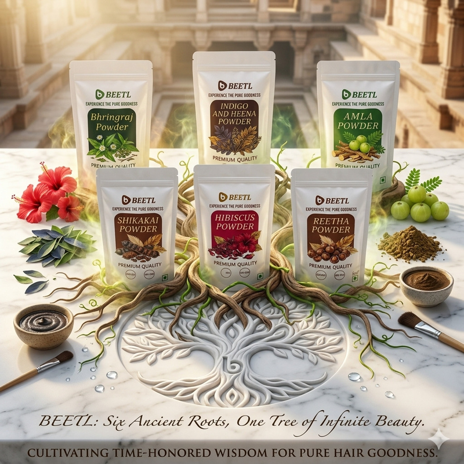 Image of BEETL Herbal Hair Care Powder| Amla Bhringraj Shikakai Reetha Hibiscus Indigo Heena