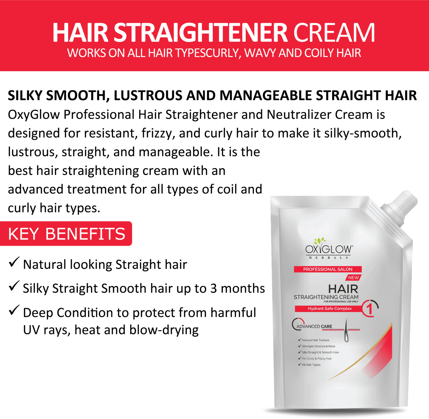Image of OXYGLOW Hair Straightner Cream