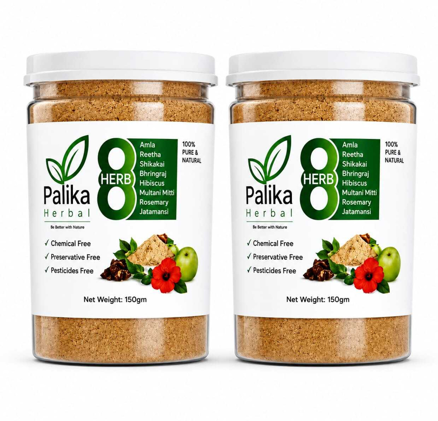 Image of Palika Herbal Amla Reetha Shikakai Bhringraj Hibiscus Rosemary & Methi Natural Shampoo Powder