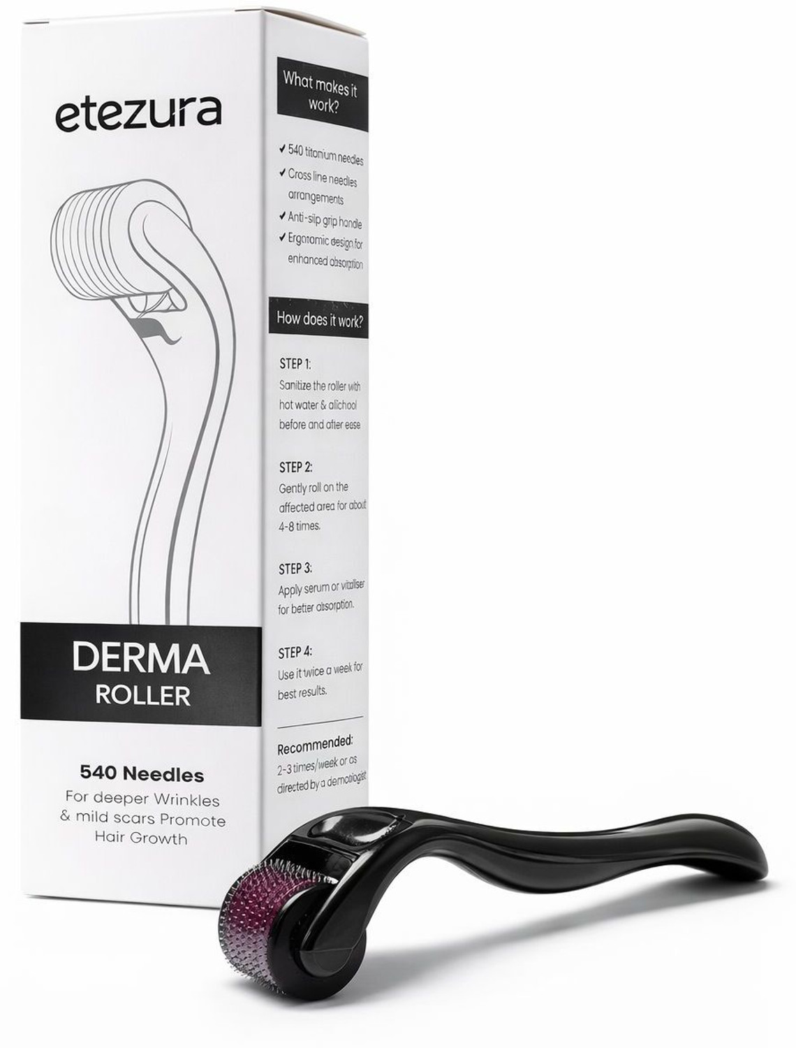 Image of Etezaxist derma roller 0.5mm for face | Titanium Derma Roller For Anti-aging, Anti-wrinkle, Acne Scar Removal
