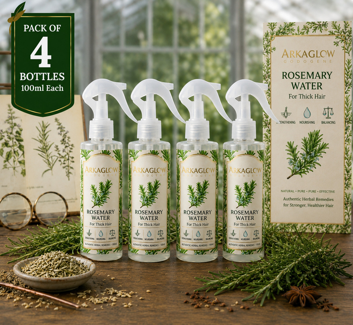 Image of Arka glow Alpex Rosemary Water|Rosemary water for hair|Hair Spray for Hair Growth