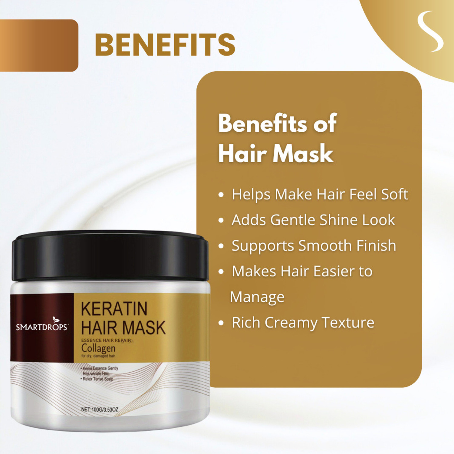 Image of smartdrops Keratin Hair Treatment Mask For Dry & Damaged Hair | Hair Mask |