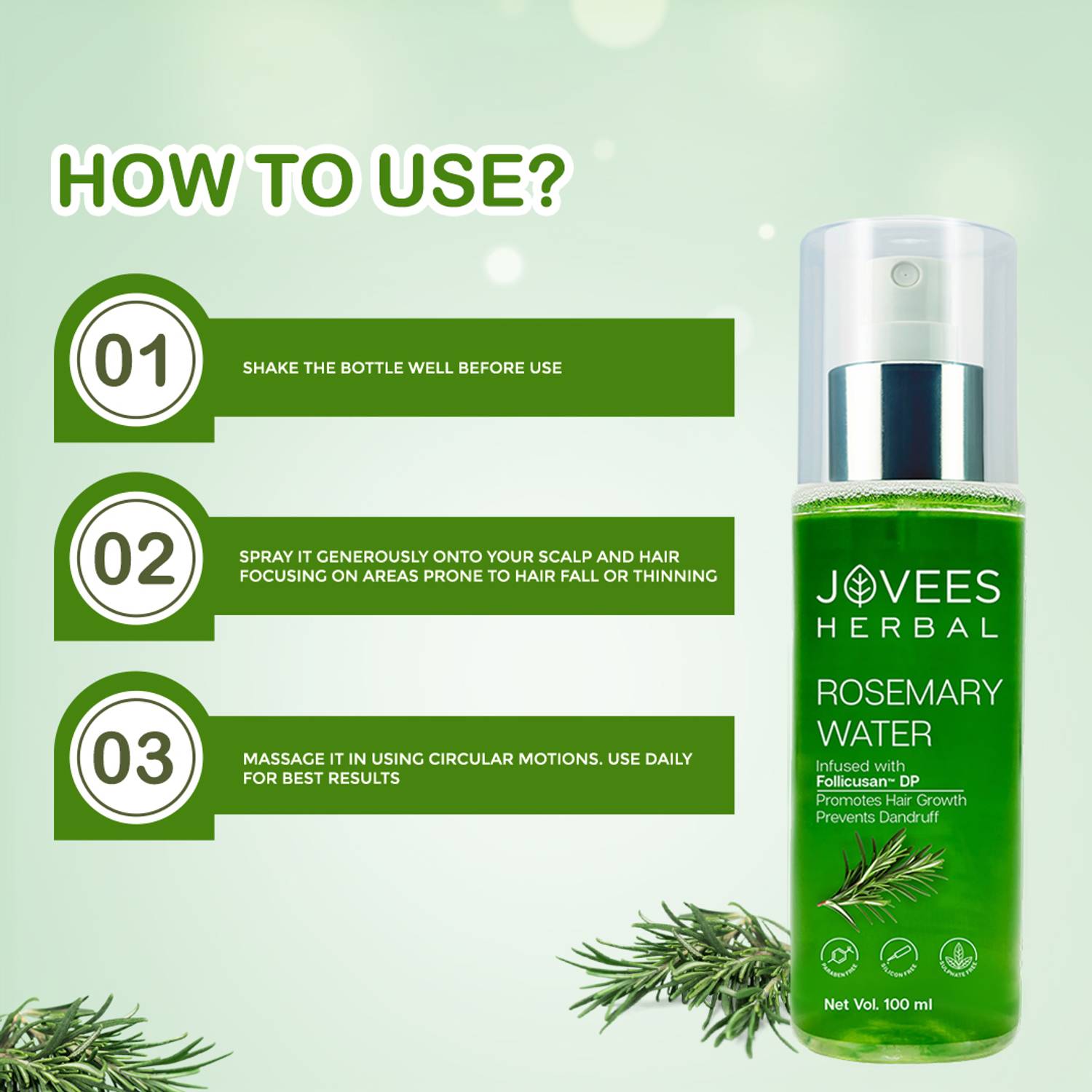 Jovees Rosemary Water Spray for Hair Growth - Image 5