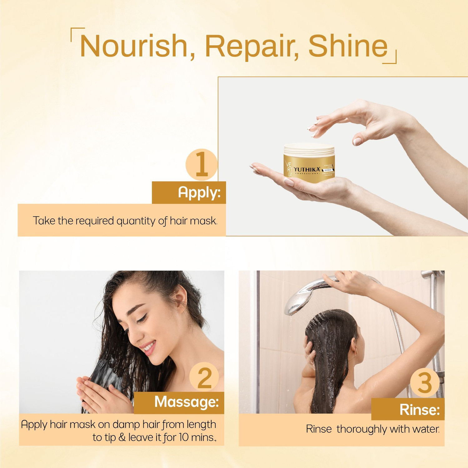 Image of Yuthika Professional Vertix Hair Mask, Deep Nourishment & Repair Chemically Treated Hair