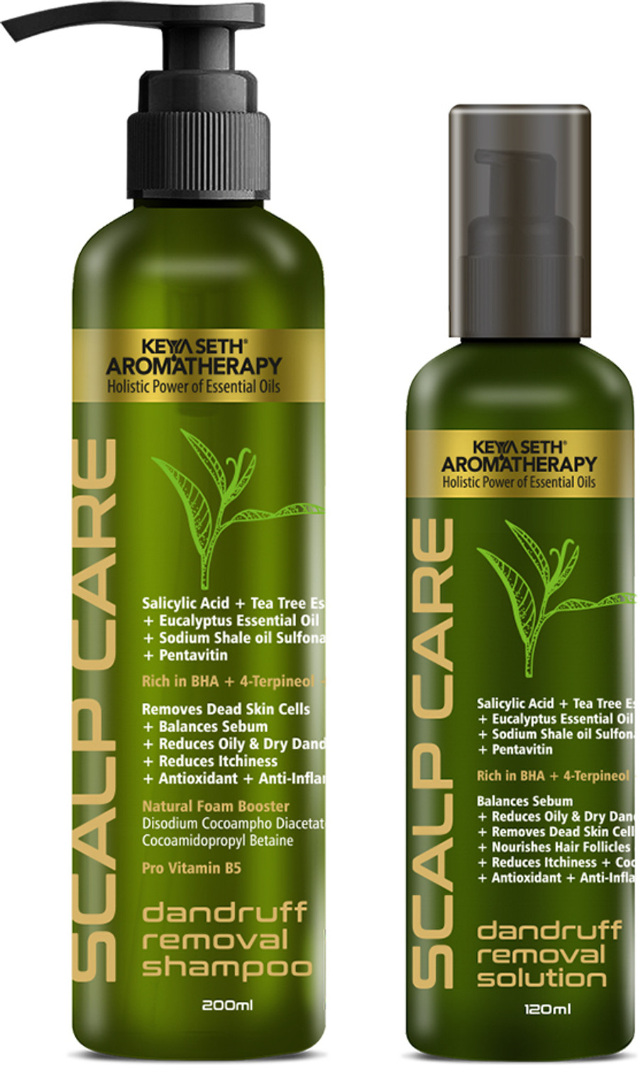 Image of KEYA SETH AROMATHERAPY Scalp Care Treatment Kit with Salicylic Acid Tea Tree Oil, Dandruff & Oily Scalp
