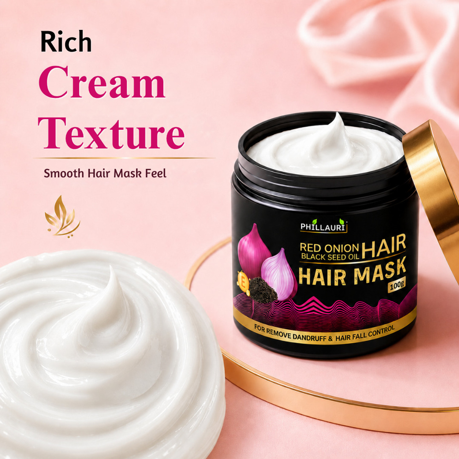 Image of Phillauri Hair Mask with Red Onion for Moisture Locking & Hair Fall Control