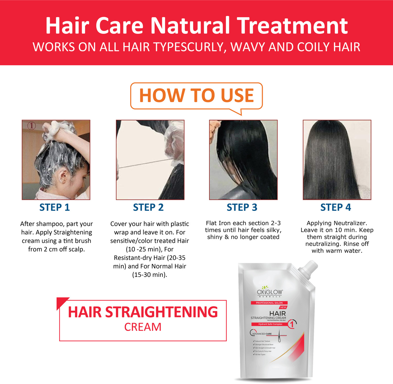 Image of OXYGLOW Hair Straightner Cream