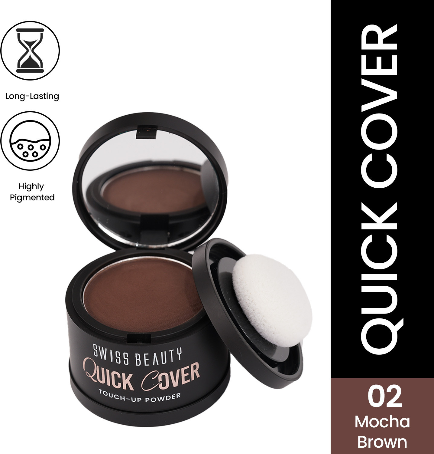 Image of SWISS BEAUTY Quick Cover Touch-Up Powder- Mocha Brown