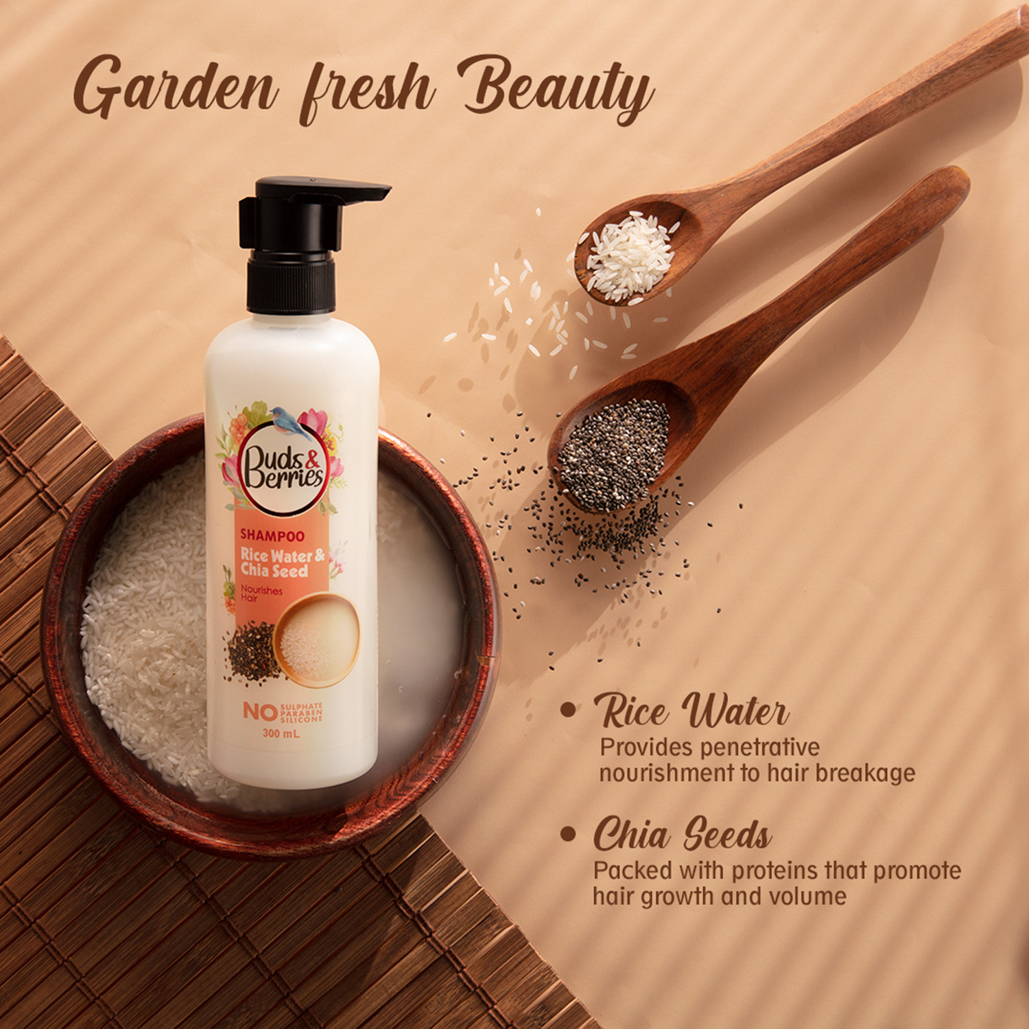 Image of Buds & Berries Rice Water & Chia Seeds Nourishment Shampoo