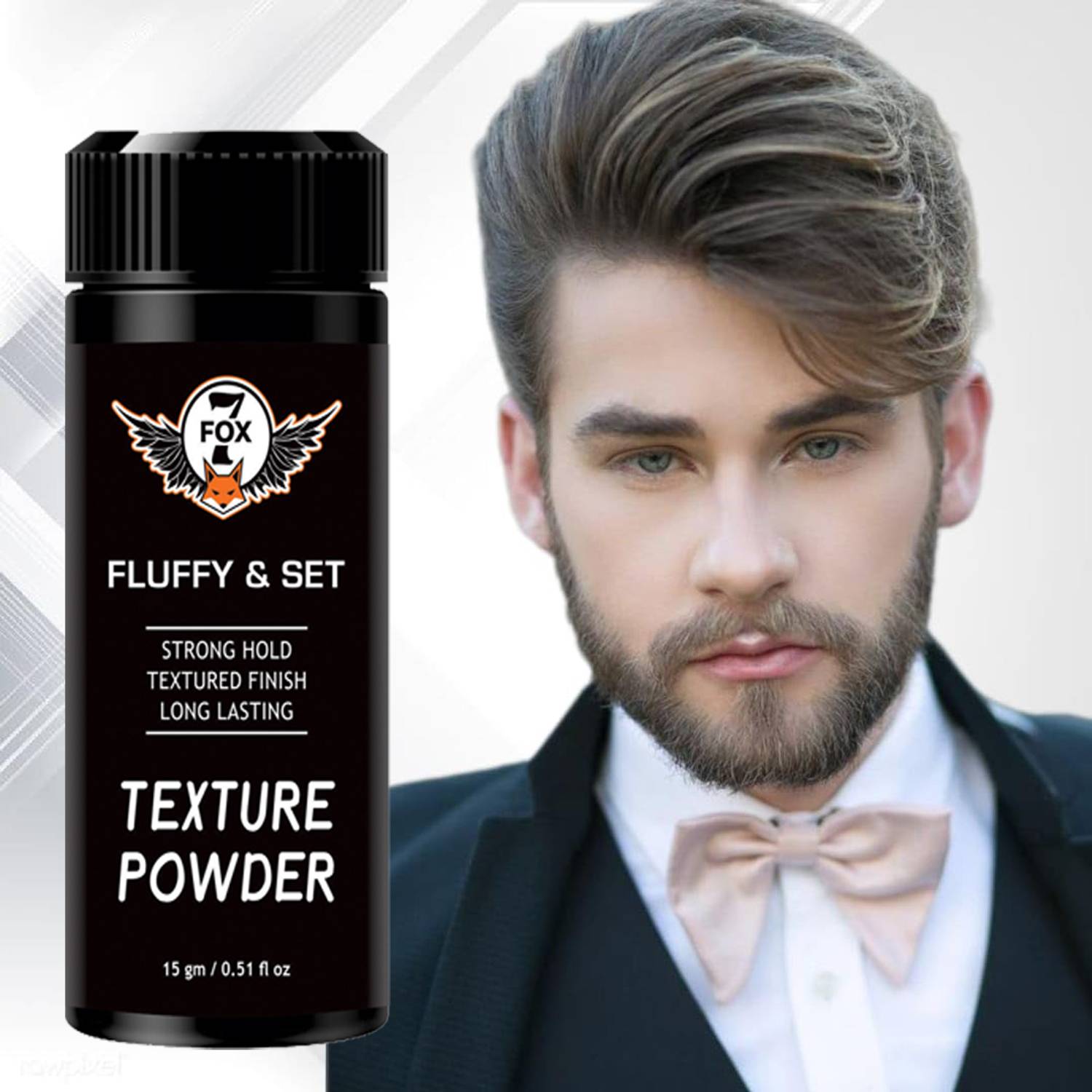 7 FOX Hair Styling Powder for High Volume, Strong Hold, Matte Look Hair Powder