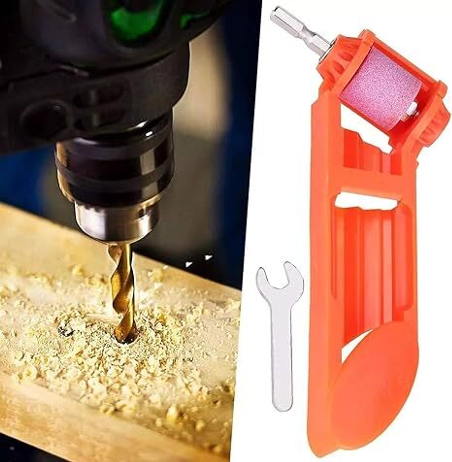 Image of HUENISH Portable Drill Bit Sharpener Powered Tool Sharpening Tool (DRIL001) (Orange) drill001 Rotary Hammer Drill
