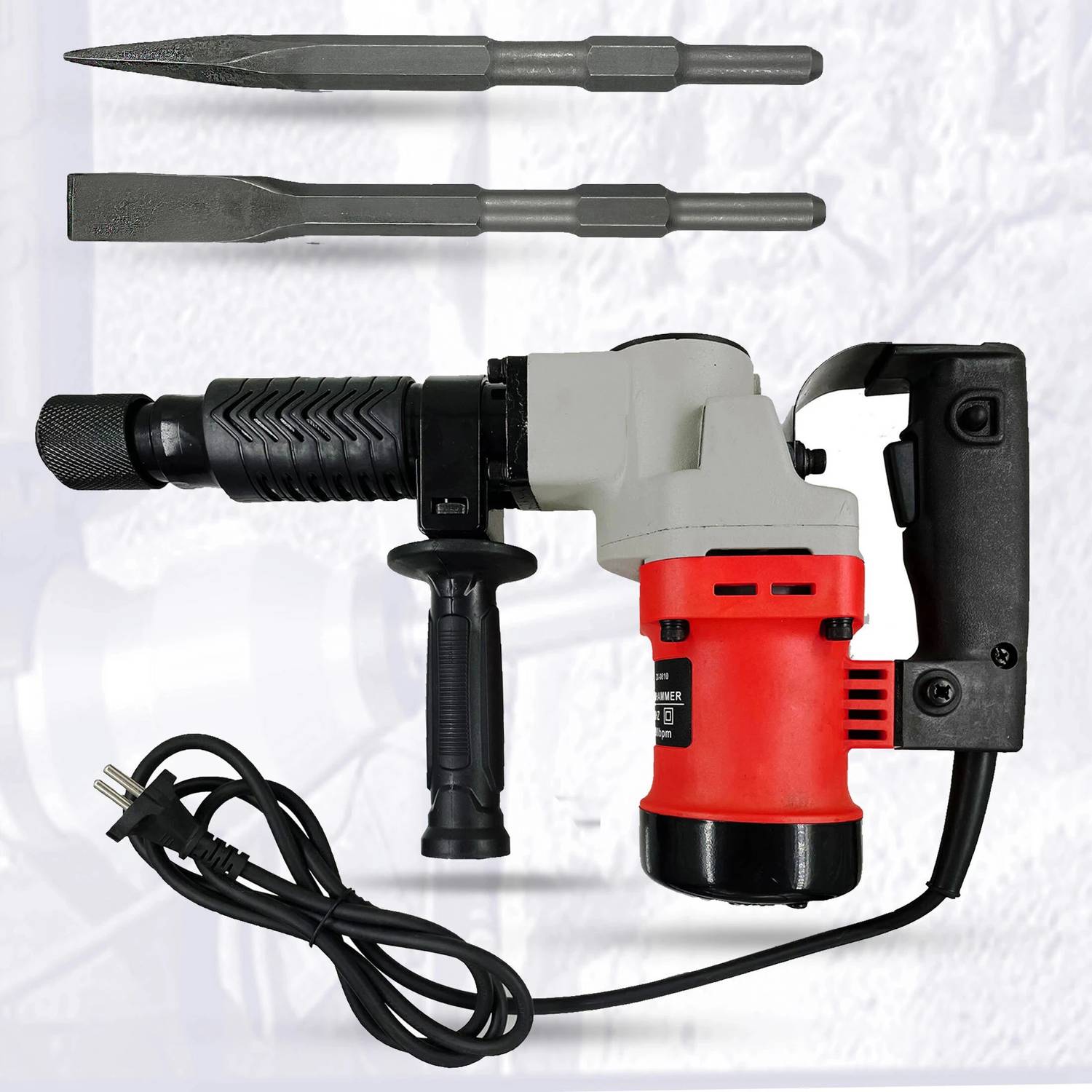 Hillgrove 100% Copper Winding 17mm Breaker Hammer Machine 5Kg Demolition Drill 100% Copper Winding HGCM536M3 17mm Demolition Concrete Breaker Drill Machine Rotary Hammer Drill