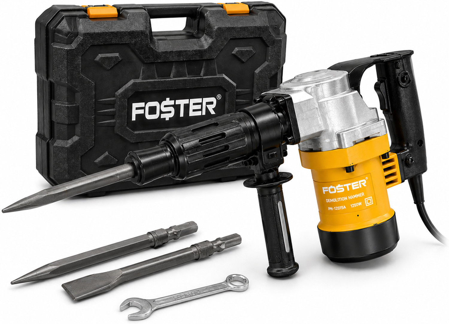 Image of FOSTER FDH-0810Y | Yellow, 5 KG , Heavy Duty Breaker | FDH-0810 | 5 Kg Demolition Hammer 1200W | Breaker Machine 13.5J Impact Energy Hammer Drill