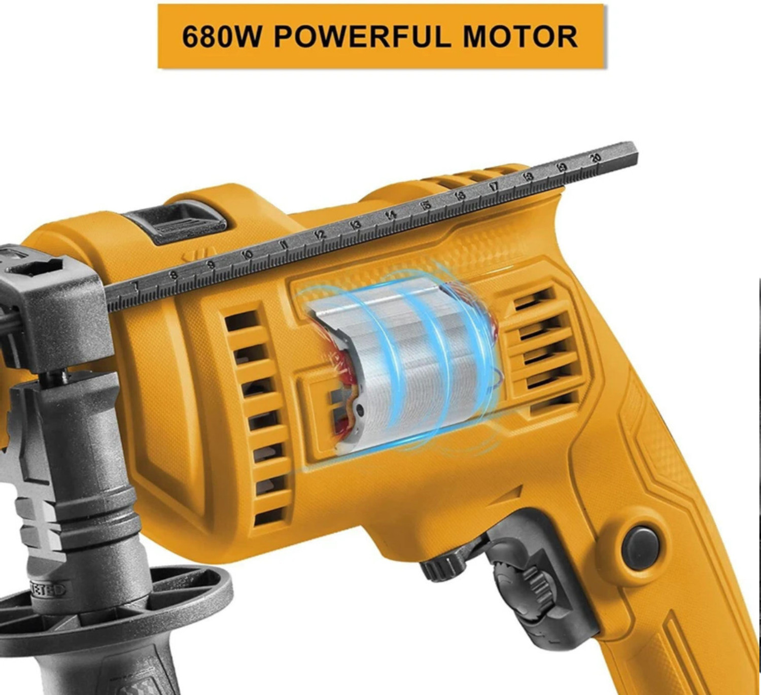 Image of INGCO Froward /Reverse Switch Electric Drill with Depth Gauge Impact Drill, 680W | 0-3000rpm | 13mm Power Hammer Drills Impact Driver