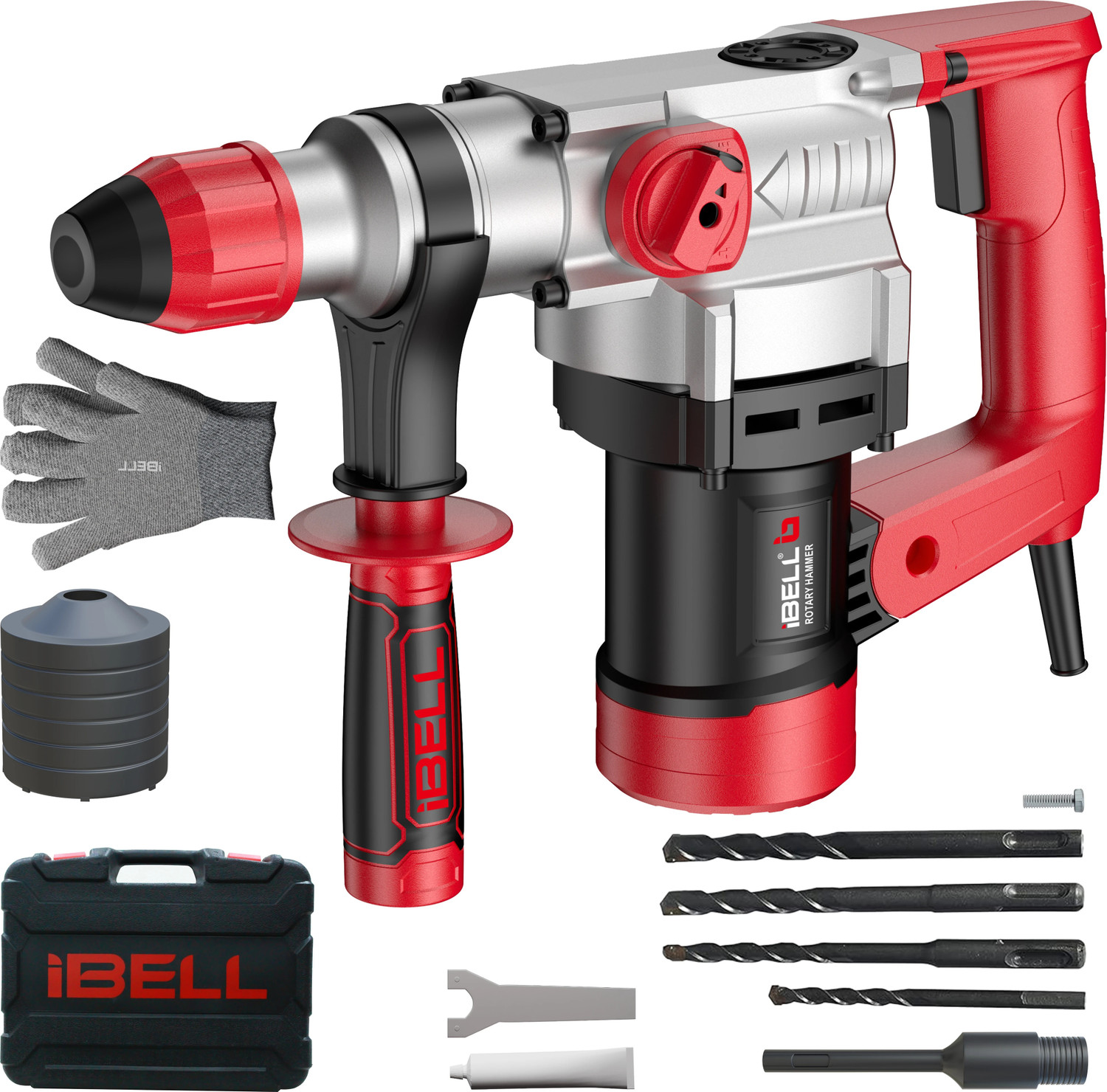 Image of iBELL Rotary Hammer, 750RPM, SDS Plus Chuck 26mm, Energy 5J, Impact Rate 4000 /min RH28-101 Rotary Hammer Drill