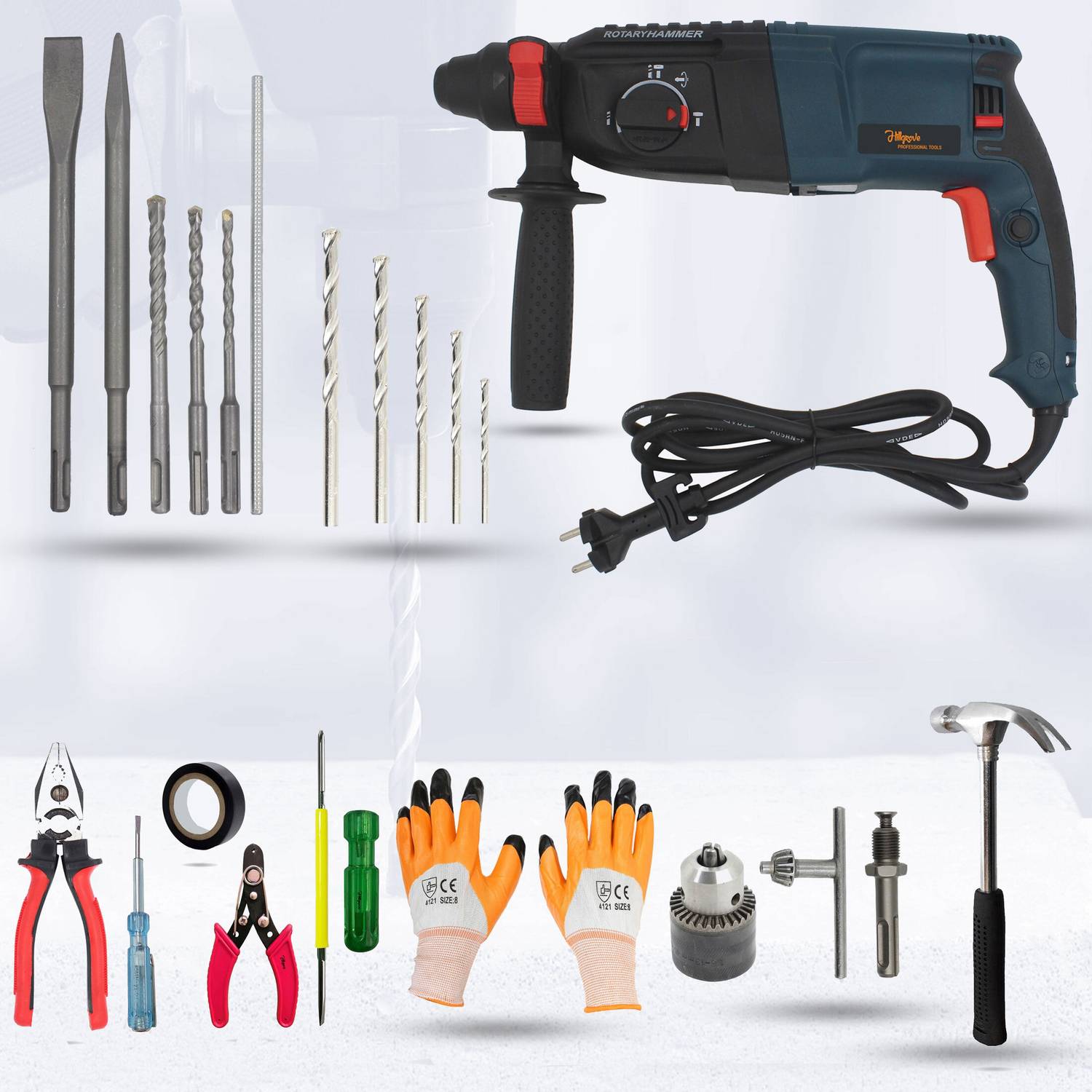 Hillgrove 26mm Hammer Impact Drill Machine Forward/Reverse