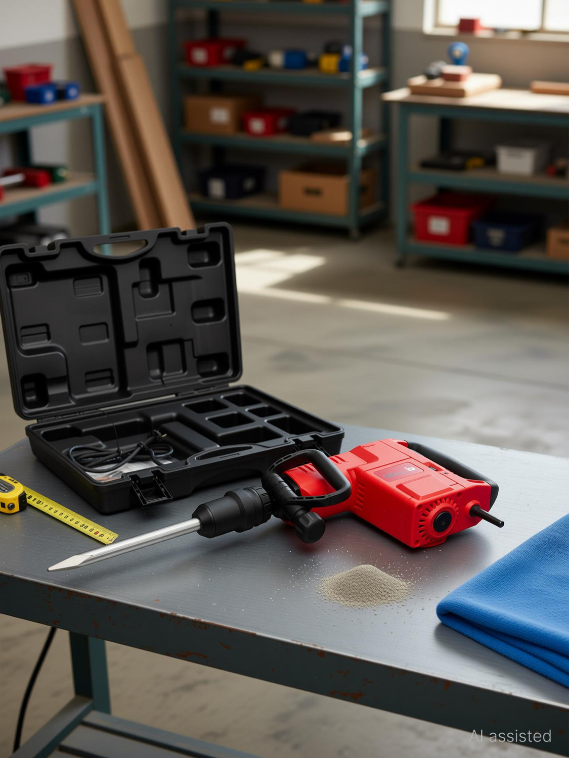 Image of iBELL Demolition Hammer, Impact 900-1890 /min, 10.3 Kg, Energy 25J, 30mm SDS Max chuck DH45-66 Hammer Drill