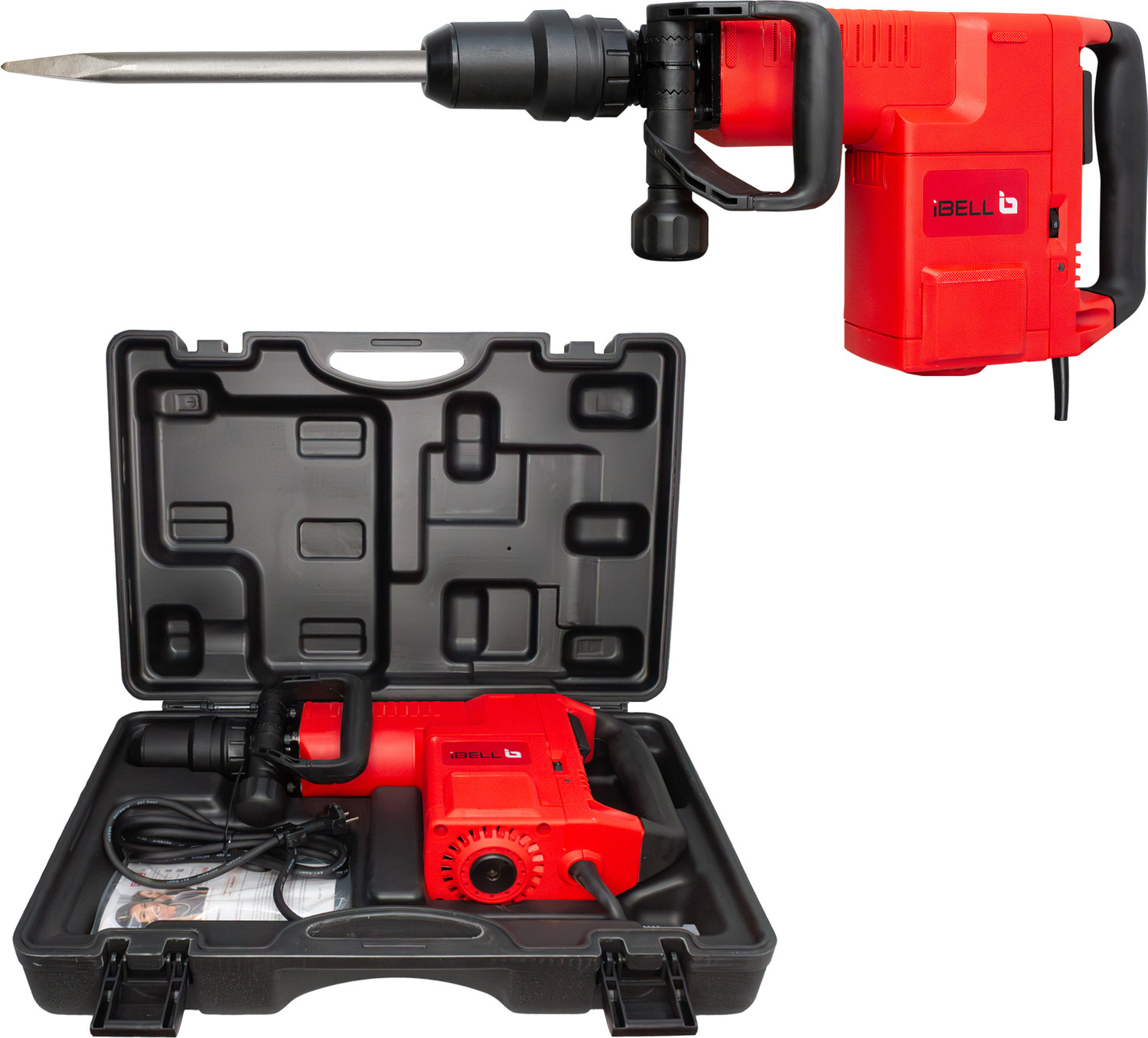 Image of iBELL Demolition Hammer, Impact 900-1890 /min, 10.3 Kg, Energy 25J, 30mm SDS Max chuck DH45-66 Hammer Drill