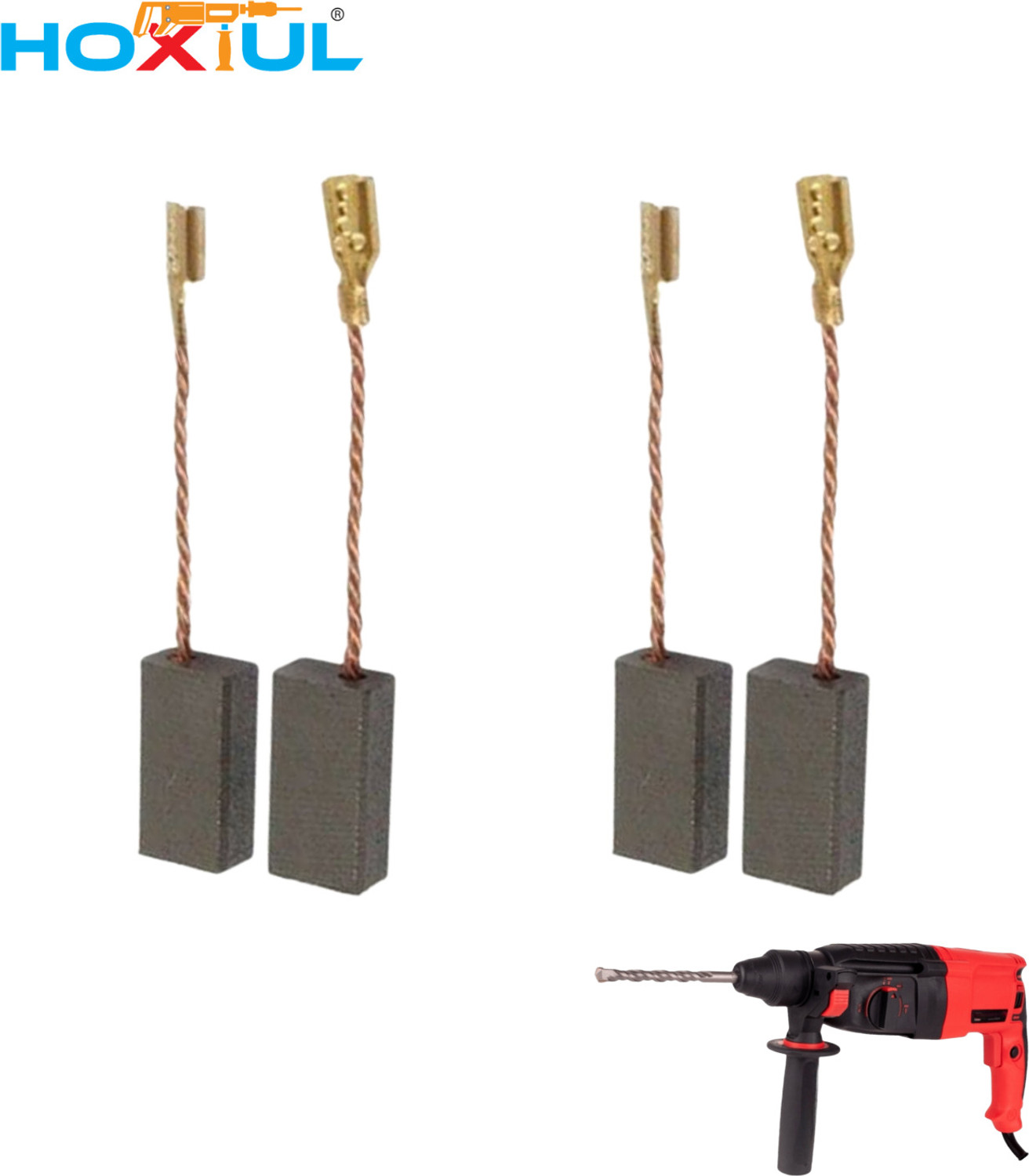Image of HOXIUL 2-26 Rotary Hammer Carbon Brush Suitable For All Imported 2-26 Model | 26mm Hammer Carbon Brush Rotary Hammer Drill | Pack of 2 | Rotary Hammer Drill