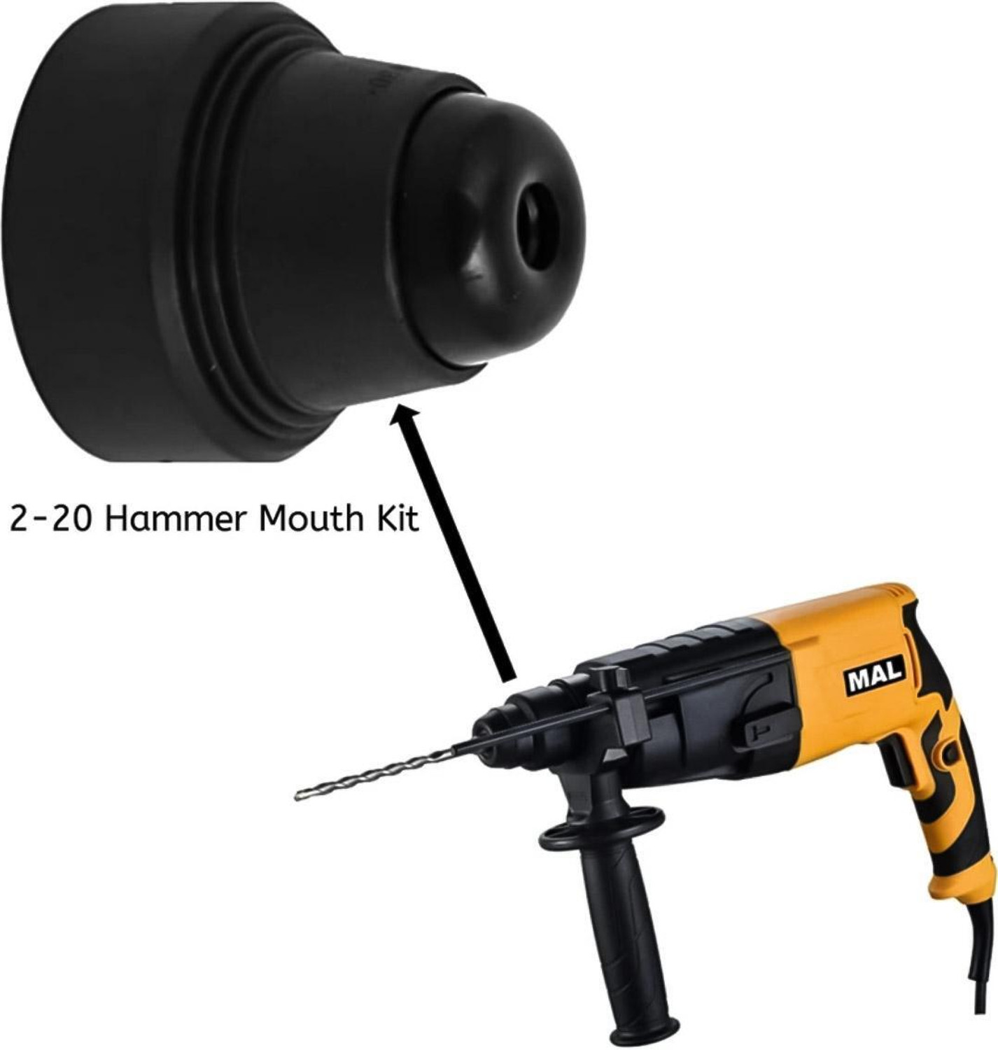 Image of Mamodiaz 2-20 Hammer Mouth Kit Set - Front Set Hand Tool Kit (1 Tools) Chuck Size 20mm | Suitable All Imported 2-20 Model | Rotary Hammer Drill