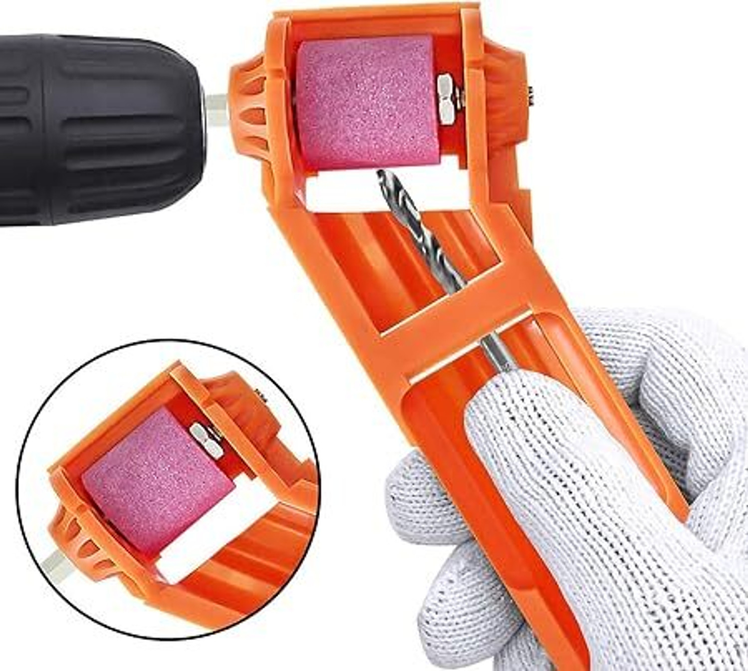 Image of HUENISH Portable Drill Bit Sharpener Powered Tool Sharpening Tool (DRIL001) (Orange) drill001 Rotary Hammer Drill