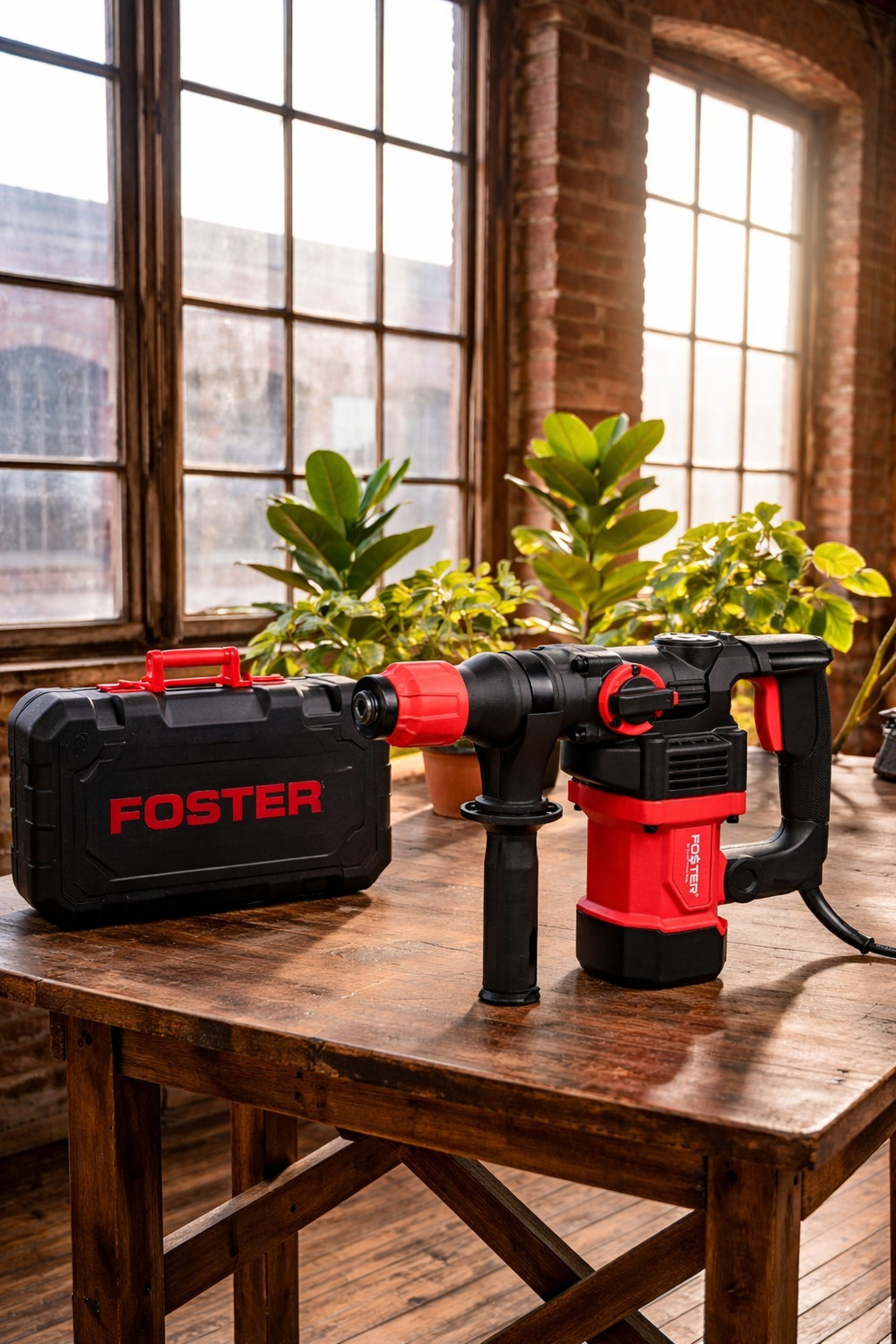 Image of FOSTER FHD 2-28 DRE | 28mm , 1050W | Best Seller , Heavy Duty | Hammering machine for Wall, Brick, Metal, Concrete | Chisel Machine | With Bits Hammer Drill