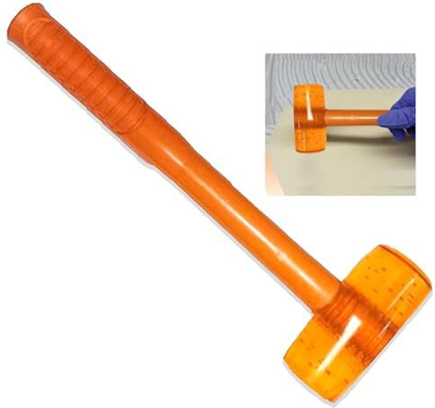 Image of FTE Nylon Mallet Hammer 12 40mm Orange Rubber Tile Hammer, Tile Installation Hammer Mallet