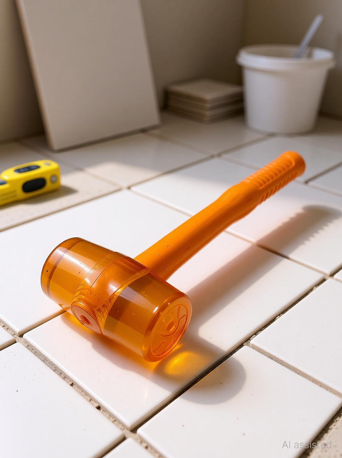 Image of FLAMINGO ENTERPRISE rubber hammer 350gram for tile fitting work Rubber Mallet Hammer Mallet
