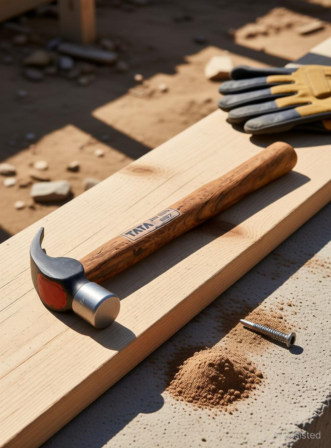 Image of TATA AGRICO HMC005 Made of EN-9 material | Kikkar wood handle| Easy-to-grip handle| Curved Claw Hammer