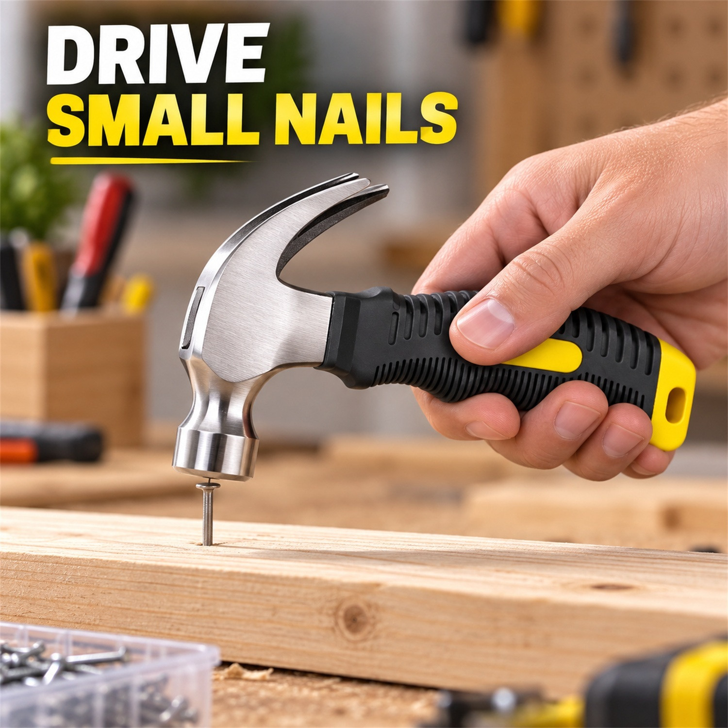 Image of DeoDap Small Multipurpose Stubby Claw Hammer for Indoor Outdoor Repair and Craft Use | Mini hammerr for Indoor Outdoor Using Straight Claw Hammer
