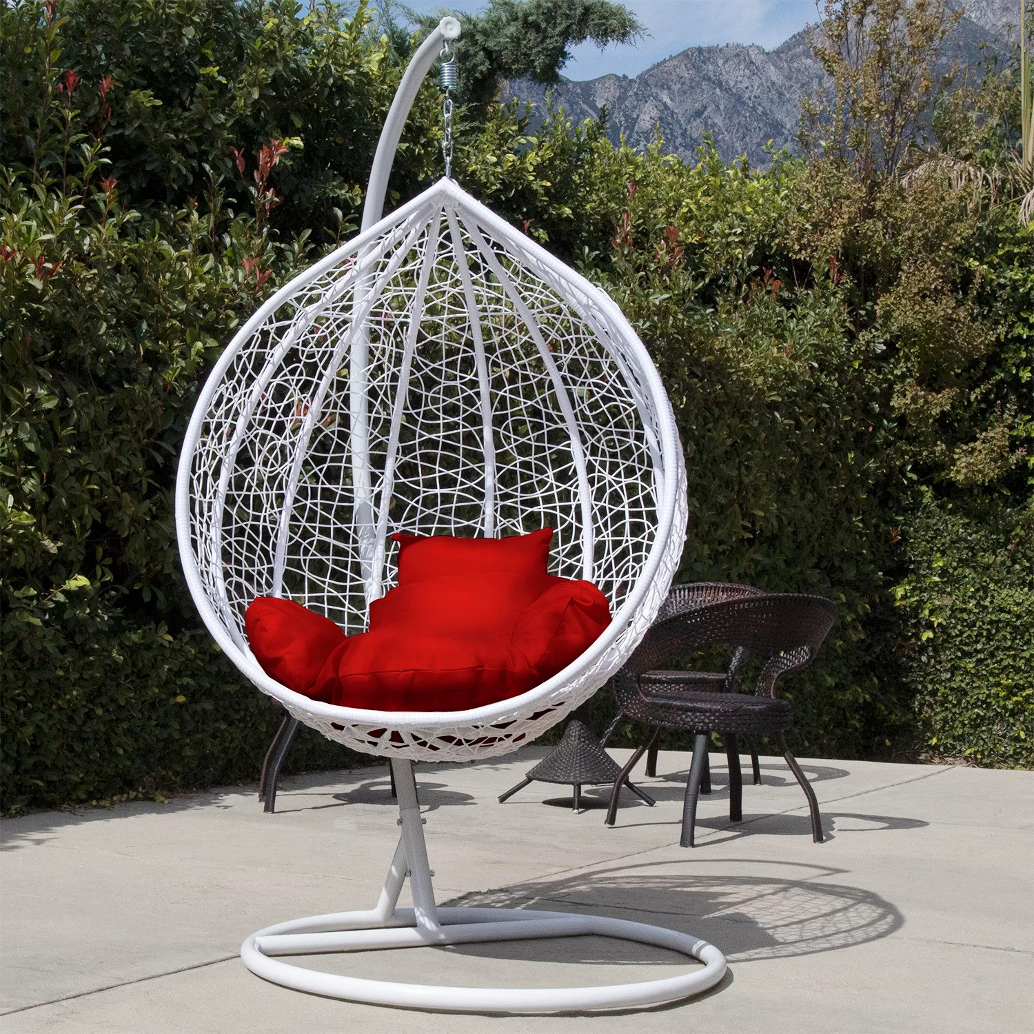 Image of AADINI ENTERPRISES Patio Swing with Stand & Cushion For Outdoor, Indoor, Balcony, Garden, Terrace Iron Large Swing