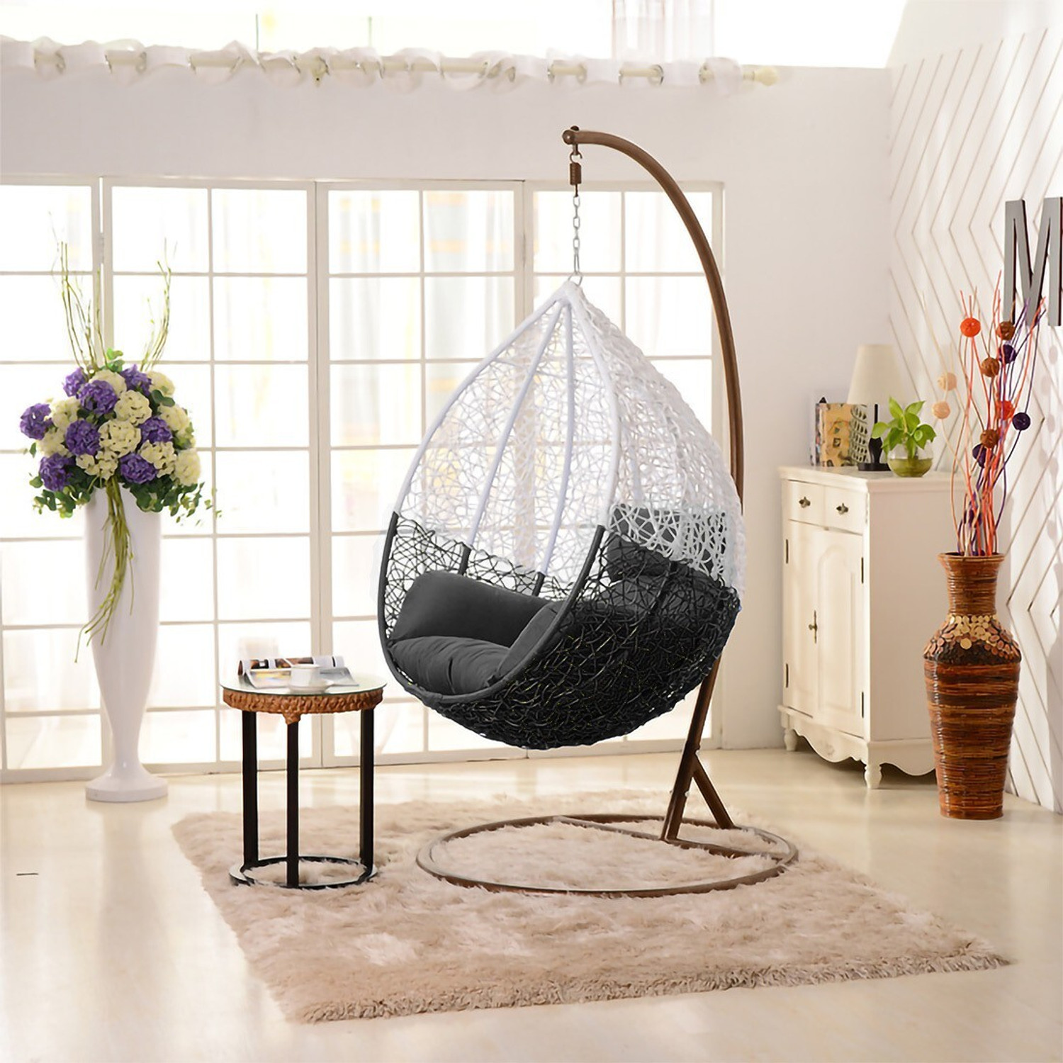 Image of Bhuvi Idod Luxury Hammock Swing with Stand Swing for Adults Balcony Swing Chair Steel Large Swing