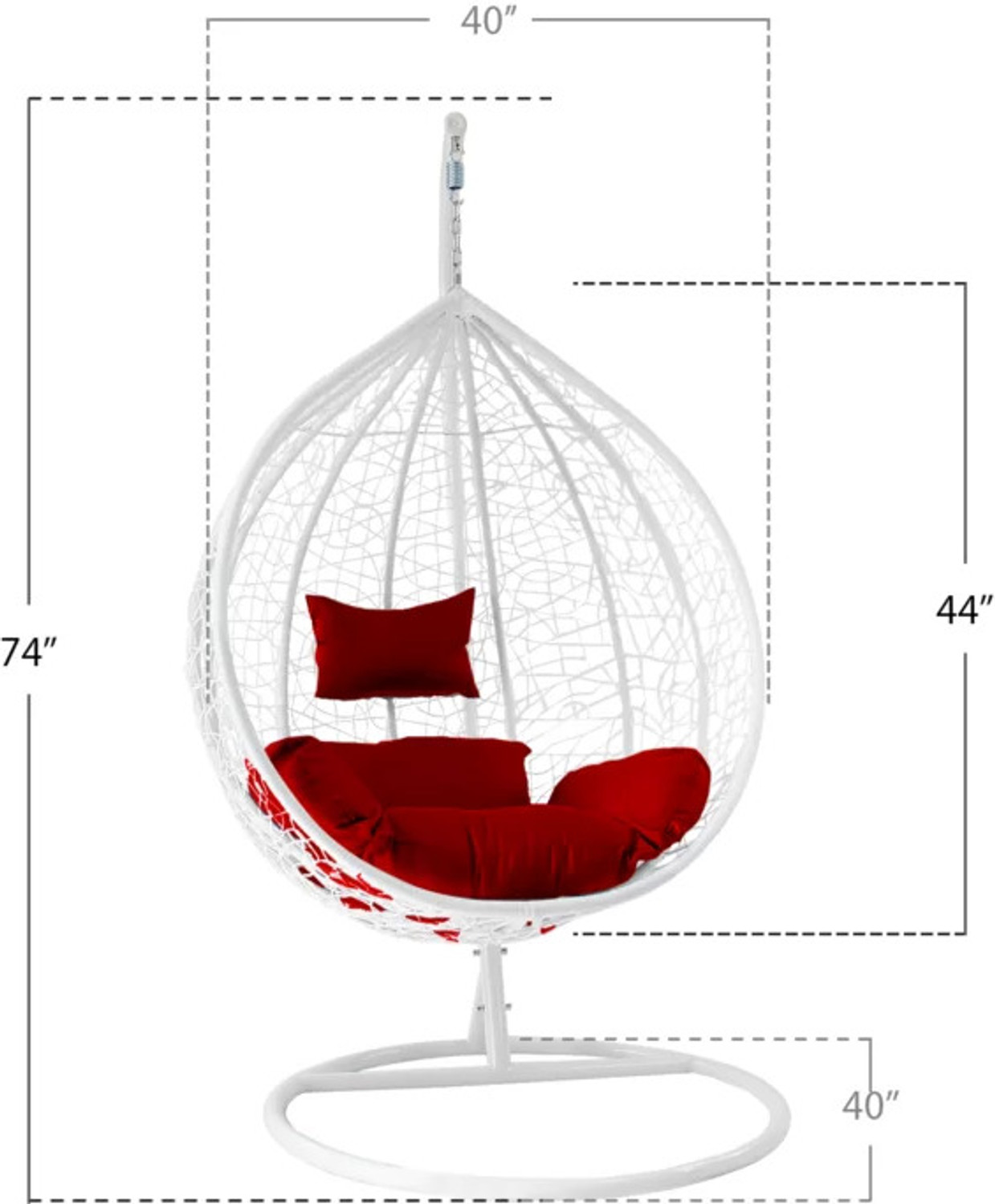 Image of AADINI ENTERPRISES Patio Swing with Stand & Cushion For Outdoor, Indoor, Balcony, Garden, Terrace Iron Large Swing