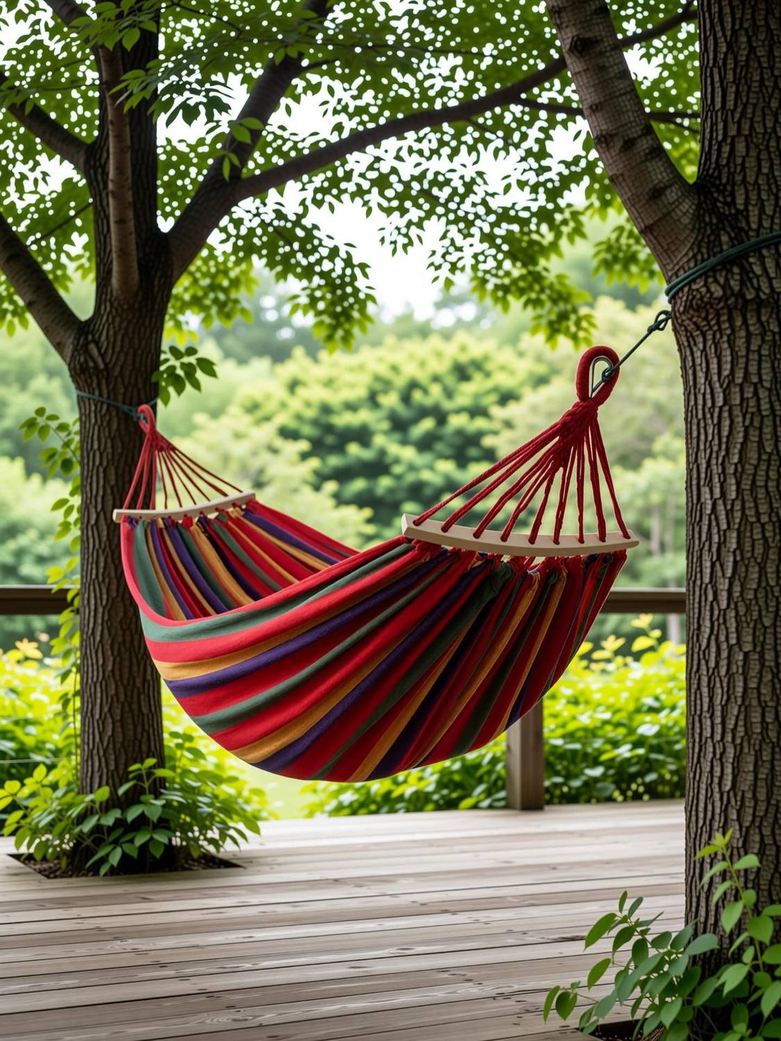 Amulakh 2 People Double Hammock Bed Wood Stick Garden Travel