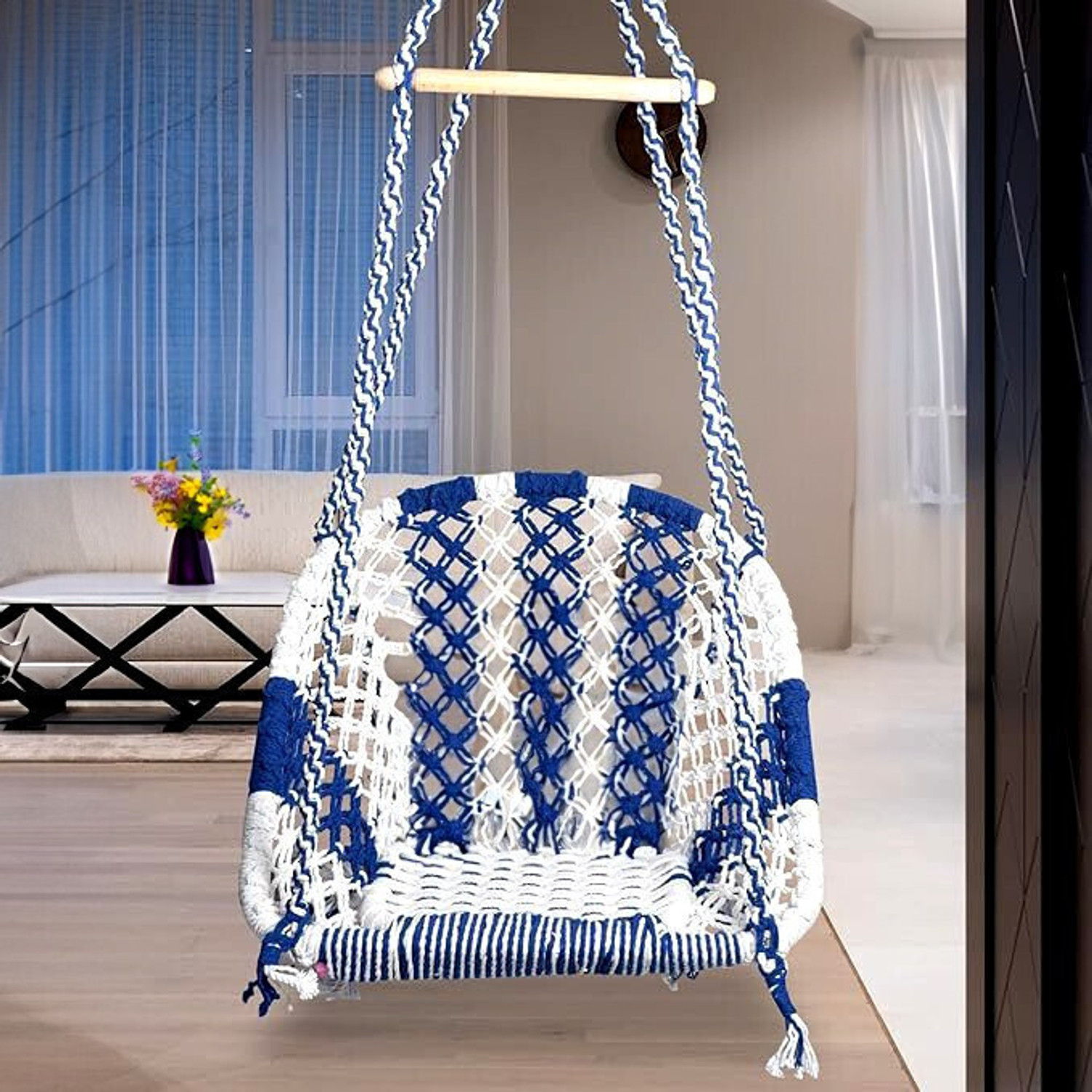Image of MODLIVING D Shape Premium Swing Chair for Adult, Children Cotton Hammock