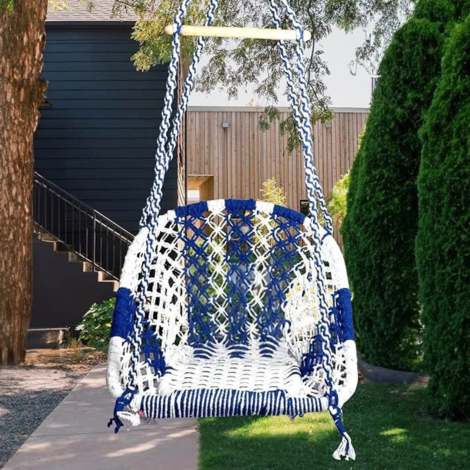 Image of MODLIVING D Shape Premium Swing Chair for Adult, Children Cotton Hammock