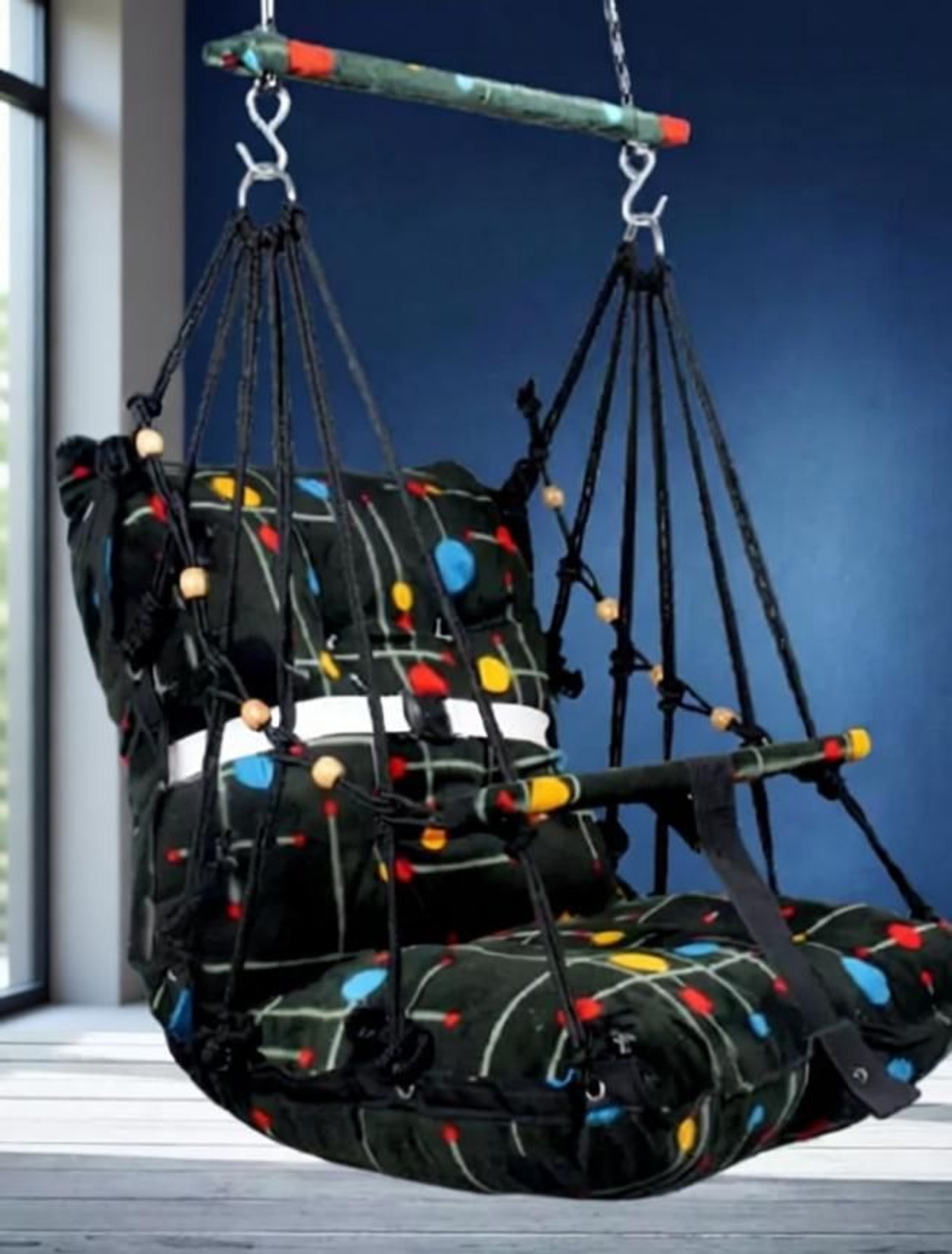 Image of SHOP & WEAR Baby Swing Folding & Washable 1-3 Years With Safety Belt indoor-Outdor swing Cotton Small Swing