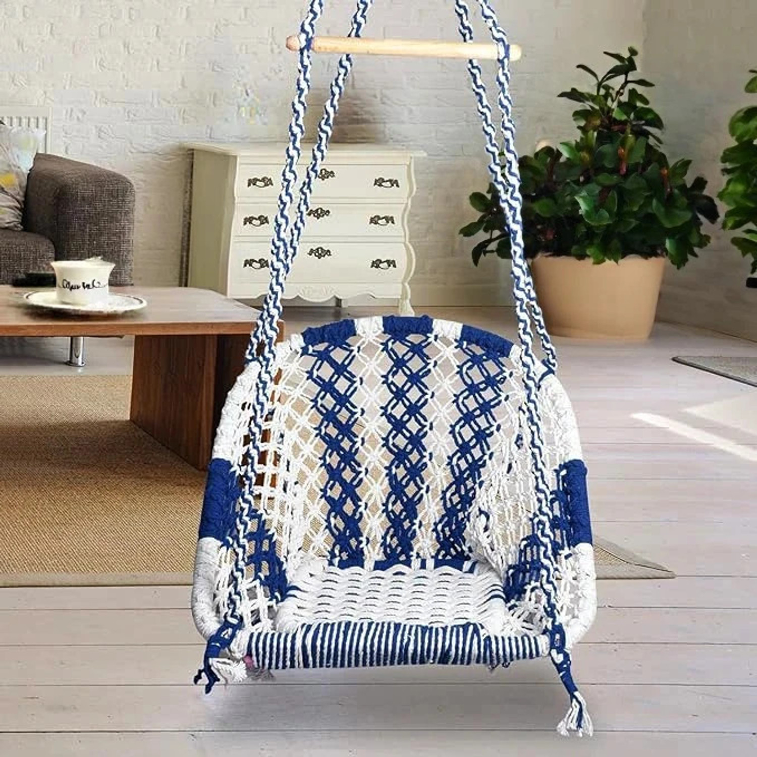 Image of MODLIVING D Shape Premium Swing Chair for Adult, Children Cotton Hammock