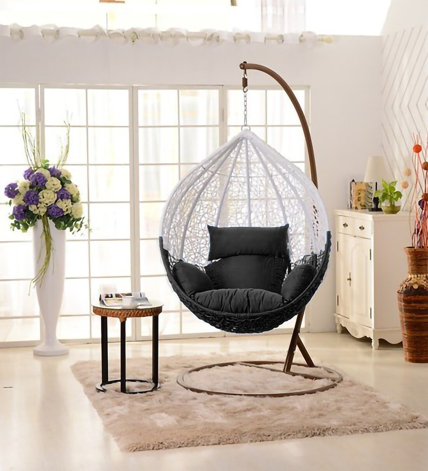 Image of Bhuvi Idod Luxury Hammock Swing with Stand Swing for Adults Balcony Swing Chair Steel Large Swing