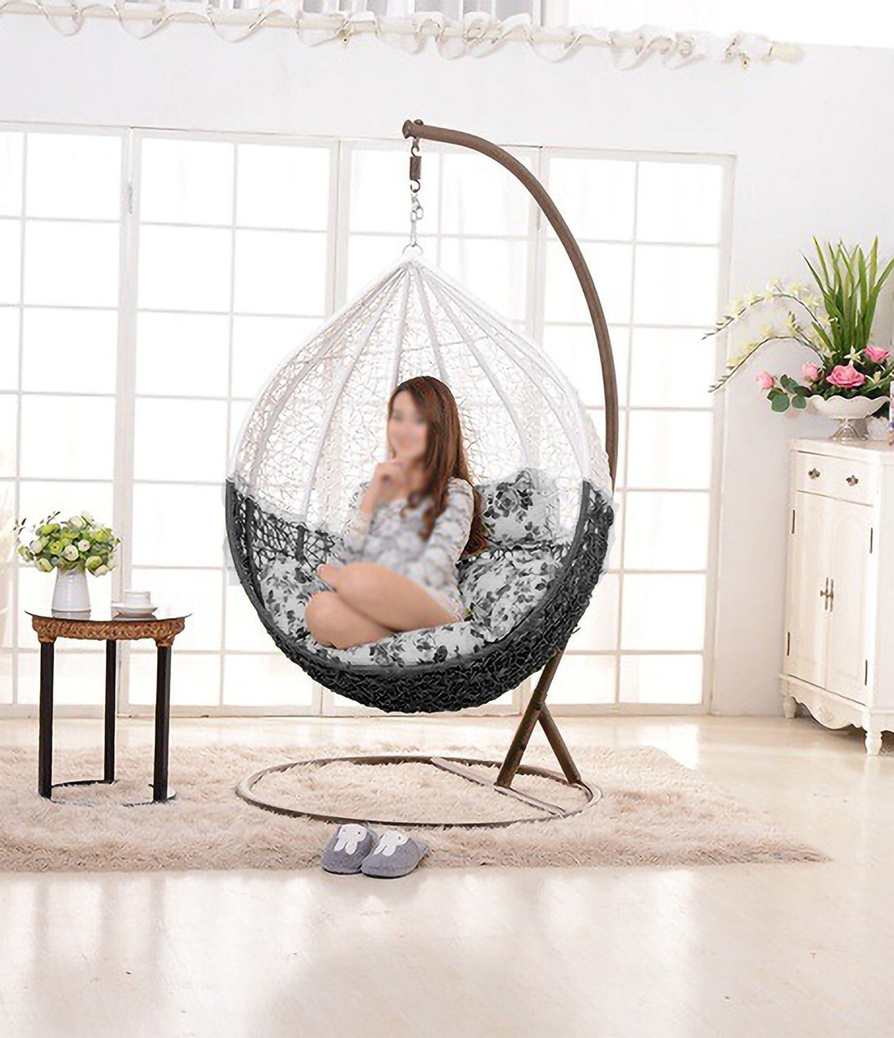 Image of Bhuvi Idod Luxury Hammock Swing with Stand Swing for Adults Balcony Swing Chair Steel Large Swing