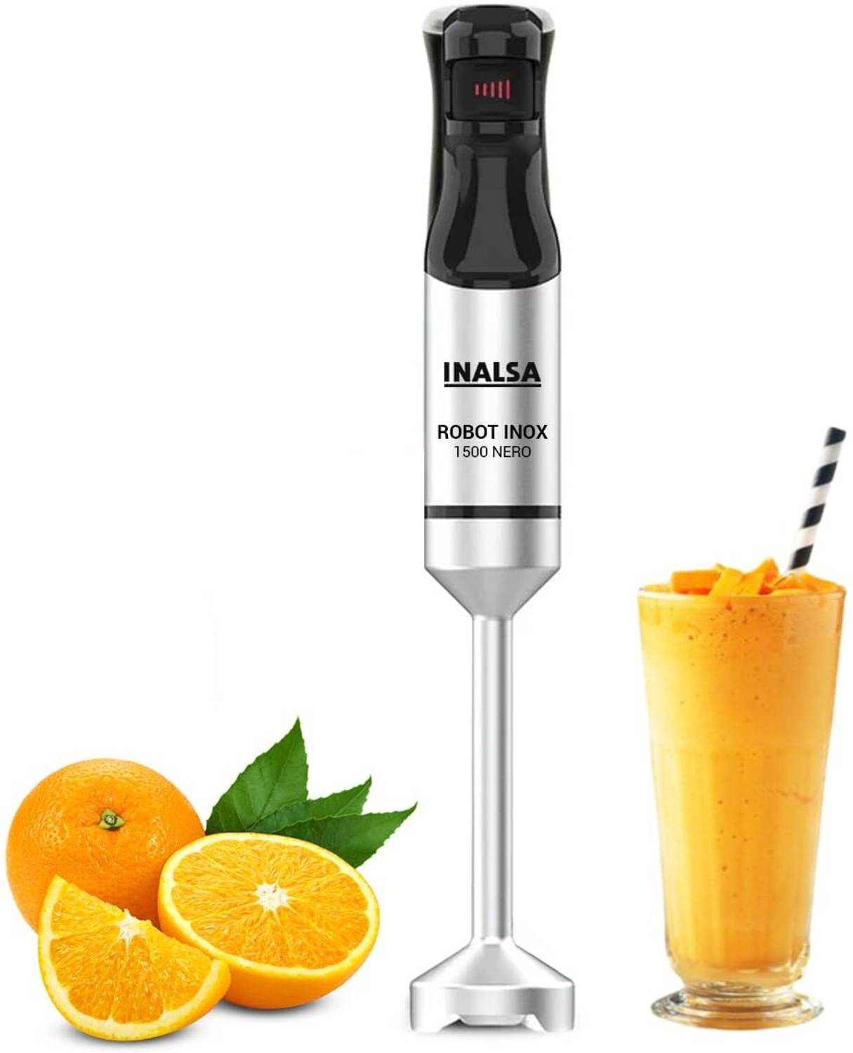 Inalsa 1500 W Silver/Black Hand Blender (Robot Inox 1500 Nero 150