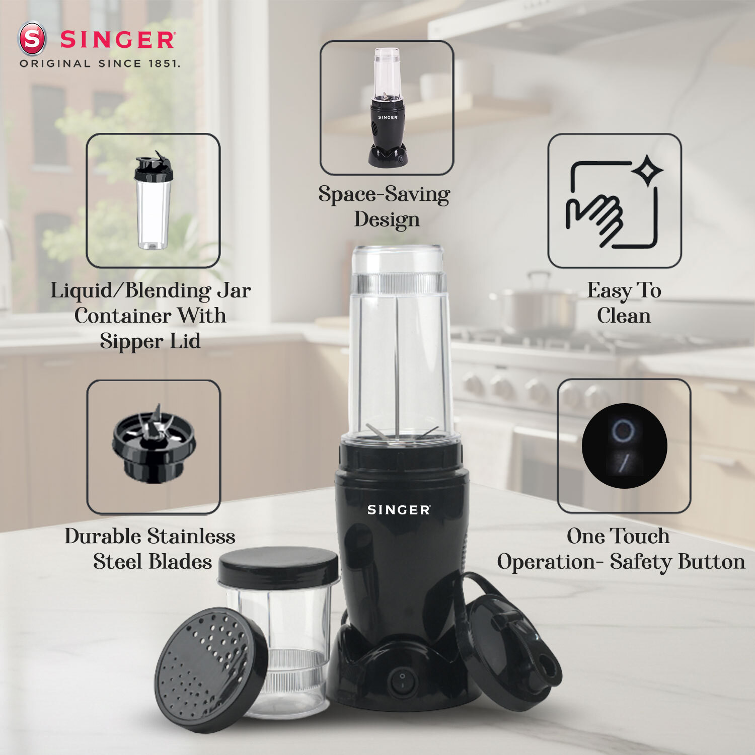 Image of SINGER Nutri Master 500 W Juicer Mixer Grinder