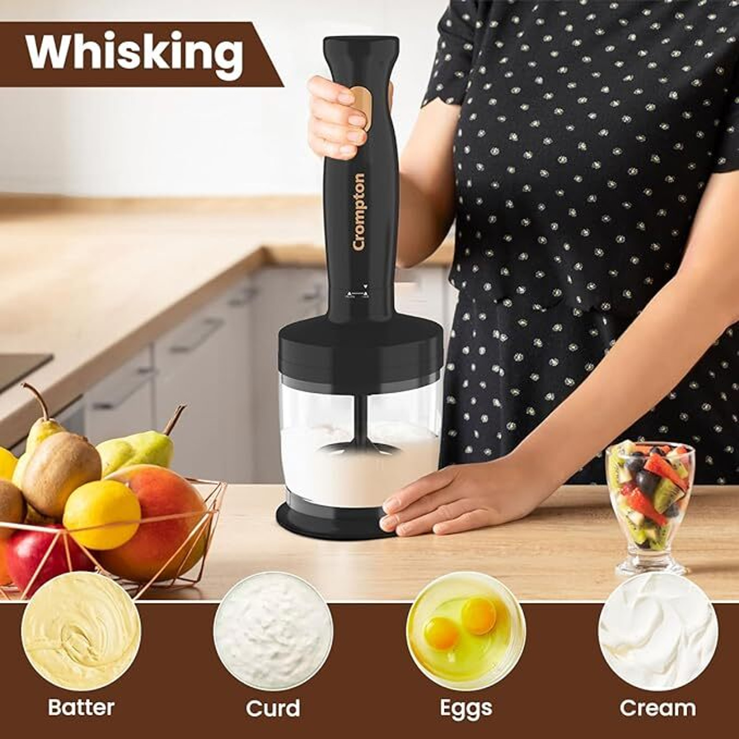 Image of Crompton 300 W BLACK & GOLD Hand Blender