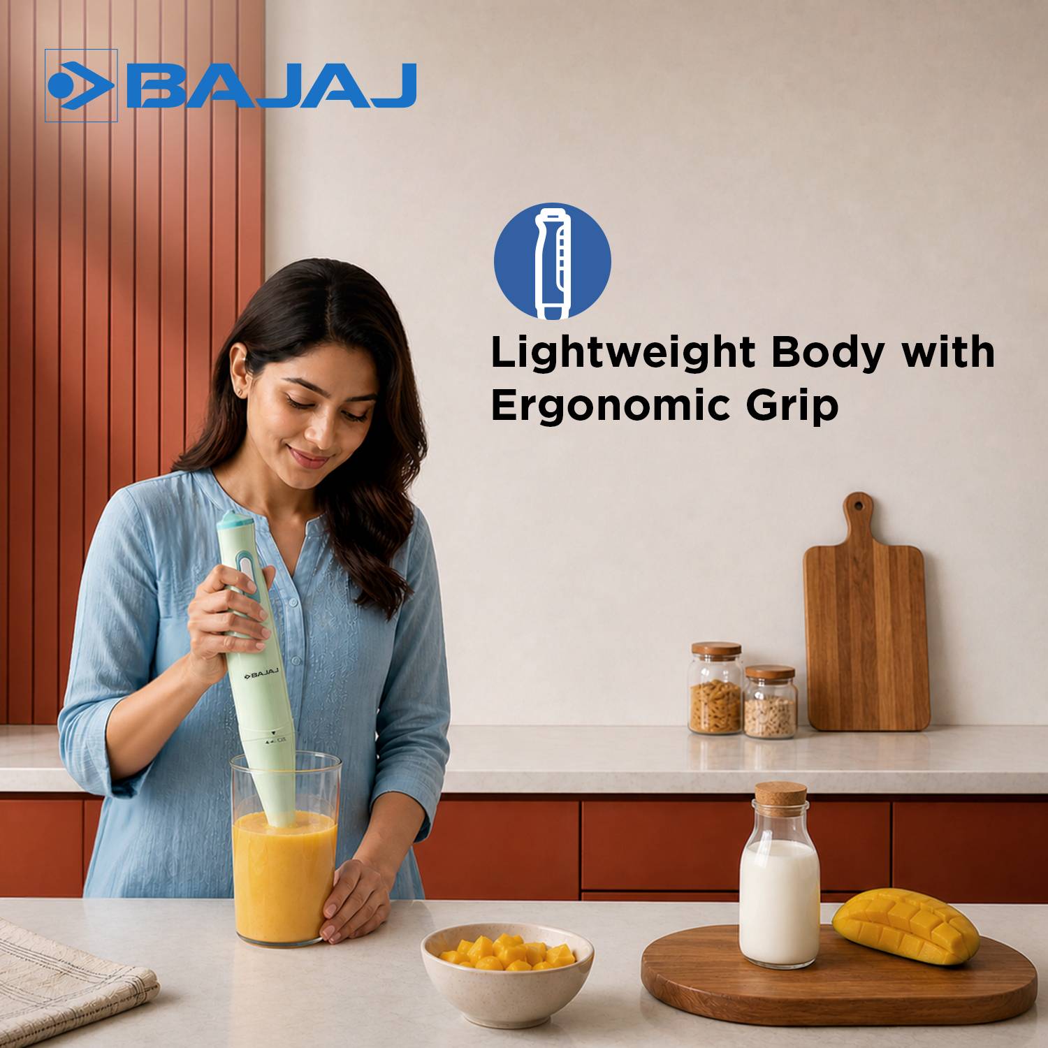 Bajaj 300W Green Hand Blender - Image 4