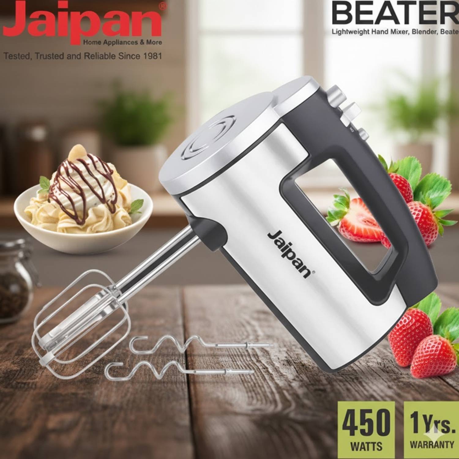 Jaipan 450 W Silver & Black Hand Blender Price in India - Buy