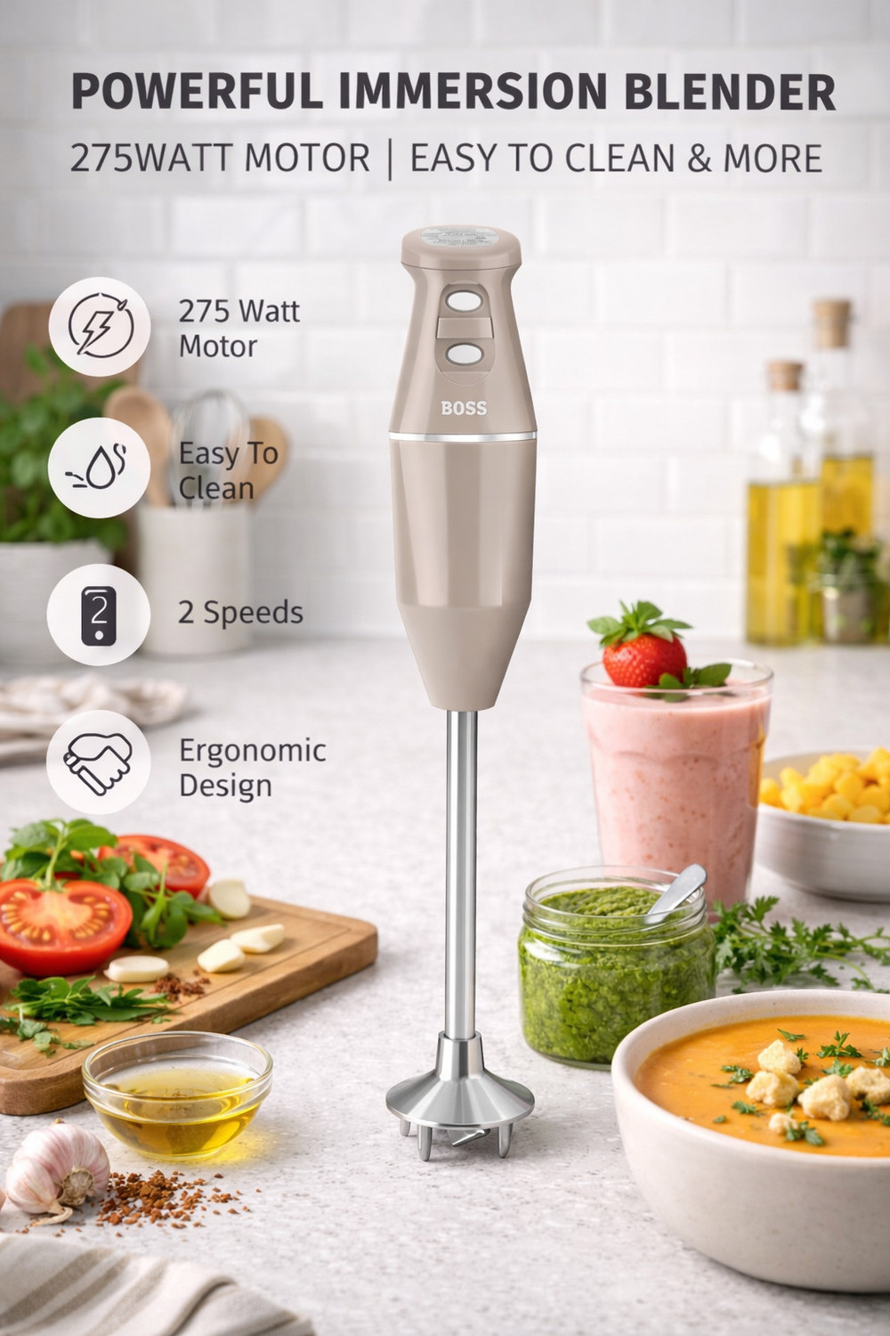 Image of BOSS 275 W Beige Hand Blender