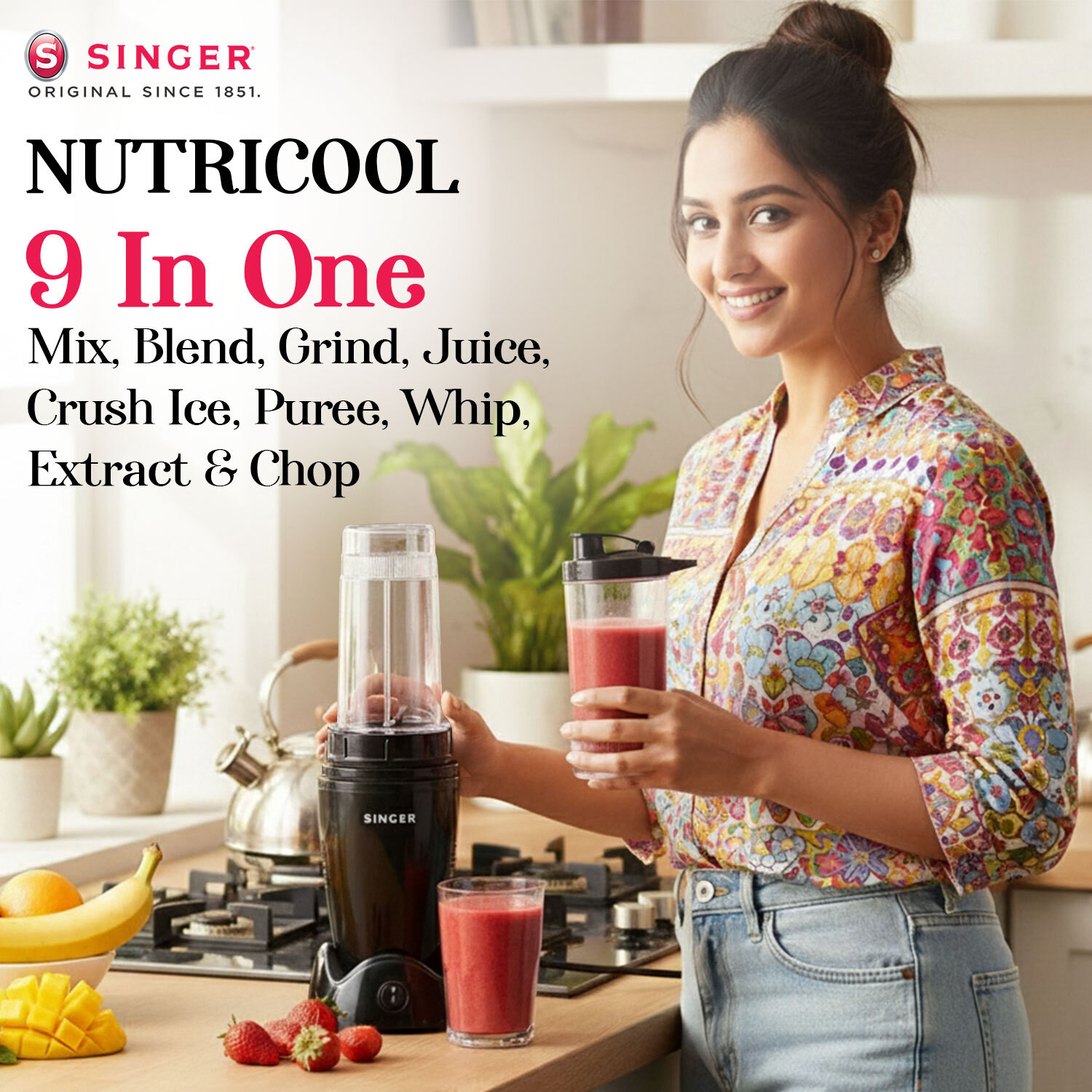 Image of SINGER Nutri Master 500 W Juicer Mixer Grinder